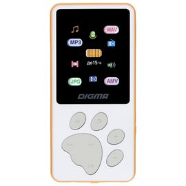  Плеер Hi-Fi Flash Digma S4 8Gb белый/оранжевый/1.8"/FM/microSDHC 