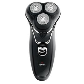  Бритва Centek CT-2176 (черн/хром) ротор, 3 плавающие головки, аккумулятор + работа от сети, триммер 