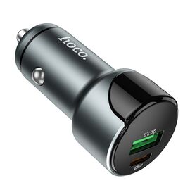  АЗУ HOCO Z42 Light road 2USB digital display PD20W, QC3.0  (серый) 