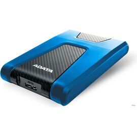  HDD ext 2.5" 2.0TB USB3.1 ADATA DashDrive Durable HD650, прорезиненный пластик, черный/синий (AHD650-2TU31-CBL) Waterproof/Dustproof/Shockproof, военный стандарт MIL-STD-810G 516.6 