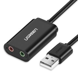  Адаптер UGREEN US205 30724 USB 2.0 External Sound Adapter 15cm Black 