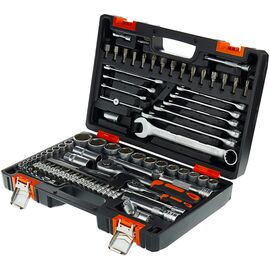  Набор инструментов Вихрь АВТО, 1/2" , 1/4" , CrV, в кейсе 82 предм 