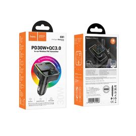  АЗУ Bluetooth FM-Трансмиттер HOCO E81 Fantasy PD30W+QC3.0 (черный) 