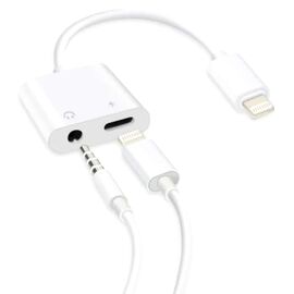  Переходник  MH-83Y, Lightning - Jack 3.5/Lightning, 10 см, белый 