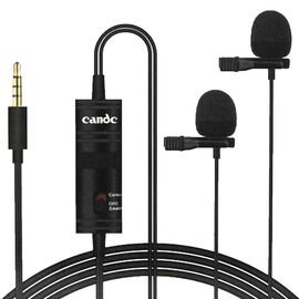  Микрофон CANDC DC-C2 Pro двойной, петличный, Jack 3.5mm, 6 м, черный, электронный конденсатор 