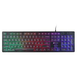  Клавиатура Oklick 550ML черный USB slim Multimedia LED 