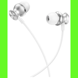 Наушники HOCO M106 Fountain metal universal earphones with microphone silver (акция) 