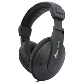  Наушники Ritmix RH-524 Black, мониторный тип, мягкий кожзам, O40 мм, 3.5 mm jack, кабель: 2 м 