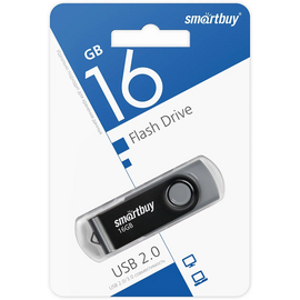  USB-флешка SMARTBUY Twist Black (SB016GB2TWK) UFD 2.0 016GB черный 