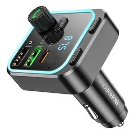  Автомобильный FM-трансмиттер Borofone BC53 Highway PD20W+QC3.0  (black) (225100) 