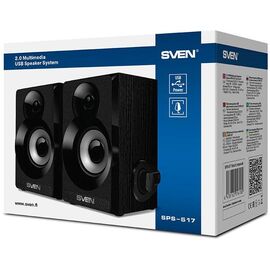  Акустическая система 2.0 SVEN SPS-517 USB, мощность 2x3 Вт(RMS) черный 