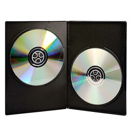  Бокс DeTech для CD/DVD двойной 9мм черный 