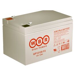  АКБ для ИБП 12В 12Ач WBR GP12120 F2, 48W/cell, 144 Whr, 4.1кг, (ШхГхВ) 151х98х93 мм (98 с клеммами) 