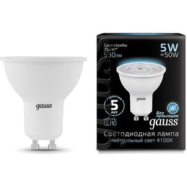  Лампа GAUSS GU10 101506205 рефлектор 5Вт упаковка 10 шт. 