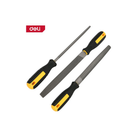  Набор напильников Deli DL351083 3шт №2 инструментальная сталь T12, обрезиненная пластиковая рукоятка 
