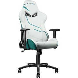  Кресло игровое KARNOX Hero Genie Edition KX800101-GE на колесиках, ткань, зеленый/белый 