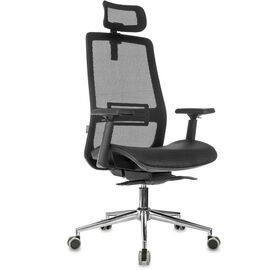  Кресло руководителя Бюрократ MC-912-H/SIT-M/B черный сетка с подголов. крестов. металл хром 