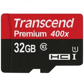  Карта памяти microSDHC Transcend Premium, 32 Гб, UHS-I Class 10 U1, чтение: до 90Мб/с, без адаптера 