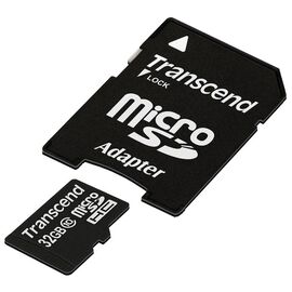  Карта памяти Transcend microSDHC 32GB class10 + adapter (TS32GUSDHC10) 