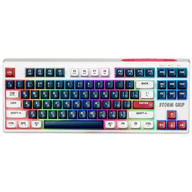  Клавиатура DEFENDER Storm Grip GK-188 RU,бел/син,87+FN,радуж,2.4G+BT (45188) 