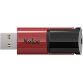  USB-флешка Netac U182 Red (NT03U182N-256G-32RE), 256Gb USB3.2, сдвижной корпус, пластиковая чёрно-красная 