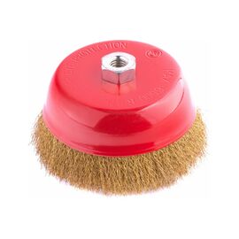  Щетка для УШМ MATRIX 74607 150 мм, М14, чашка, латунированная витая проволока 