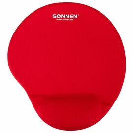  Коврик для мыши Sonnen 513301 полиуретан + лайкра, 250х220х20мм, красный 