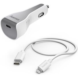  Комплект зарядного устройства HAMA H-183317, USB type-C, 8-pin Lightning (Apple), 3A, белый 