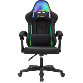  Кресло игровое KNIGHT Wolf RGB B ткань, черный 