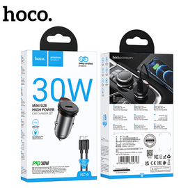  АЗУ HOCO NZ16 Rigorous single port PD30W car charger metal grey 