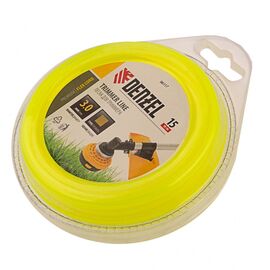  Леска для триммера DENZEL квадрат 3 мм х 15 м, блистер Flax cord 96117 