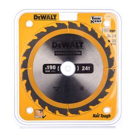  Пильный диск Dewalt Construct DT1944-QZ 190/30 24 ATB +10град 