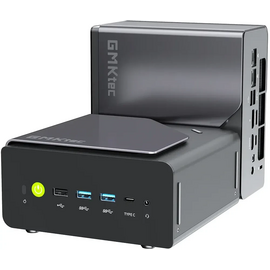  Неттоп GMKTEC Mini NucBox K12 (K12/H255/32GB+1TB) AMD Ryzen 7 H255, DDR5 32ГБ, 1ТБ(SSD), AMD Radeon 780M, Windows 11 Pro, черный и серый 
