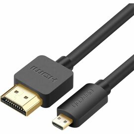  Кабель аудио-видео UGREEN HD127 (30104) Micro HDMI(m)-HDMI(m), 3м, Gold, ф/фильтр, черный 