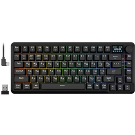  Клавиатура беспроводная REDRAGON Flekact Pro RU, RGB, BT+2.4G, экран, черн (72535) 