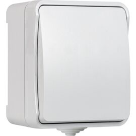  Выключатель SMARTBUY Сатурн SBE-04g-10-SW1-0 наружная установка 1-клавишный 10А, IP54, белый, 18/216 