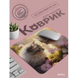  Коврик для компьютерной мыши Perfeo "Cat", Рис.37 (240*200*2 мм), ткань+резиновое основание, (Арт. PF_E1753) 