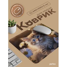  Коврик для компьютерной мыши Perfeo "Cat", Рис.48 (240*200*2 мм), ткань+резиновое основание, (Арт. PF_E1764) 