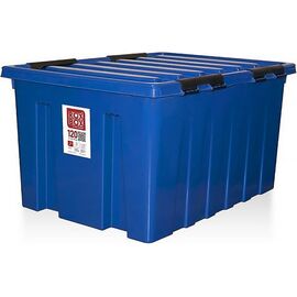  Контейнер Rox Box M-120-00.06 на роликах с крышкой, 120 л, синий 