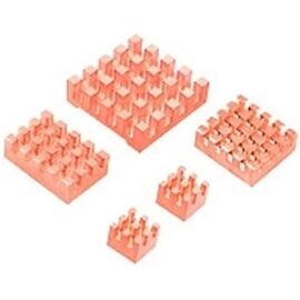  Радиатор Qumo RS051 51377 набор 5шт pure copper heat sink for Raspberry Pi 5 (17×17, 15×10, 12×13, 6×6, 5×5) 