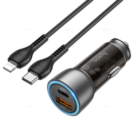  АЗУ HOCO NZ8 Sprinter 1USB, 1Type-C 43Вт, QC3.0, PD, кабель Type-C-8-pin синий 