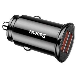  АЗУ Baseus CCALL-YD01 Circular Plastic A+A 30W Dual QC3.0 Quick Car Charger Black 