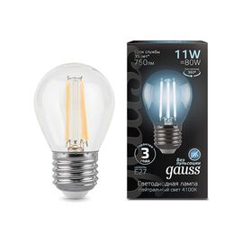  Лампа светодиодная Gauss Filament 105802211 11Вт E27 шар 220B 4100K св.свечения белый нейтральный уп/1шт 