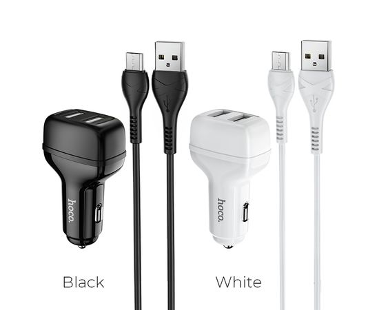  АЗУ HOCO Z36 Leader 2USB + Micro 2.4A (белый) (акция) 