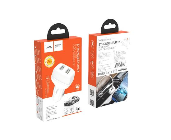  АЗУ HOCO Z36 Leader 2USB + Micro 2.4A (белый) (акция) 