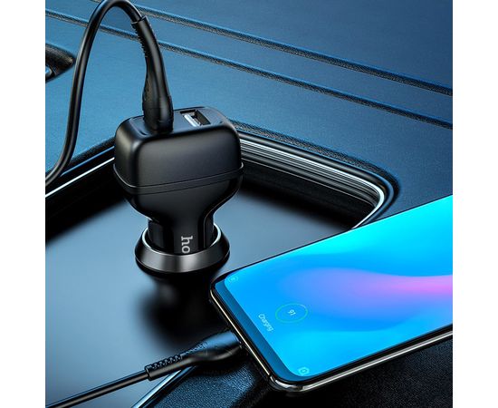  АЗУ HOCO Z36 Leader 2USB + Type-C 2.4A (чёрный) 