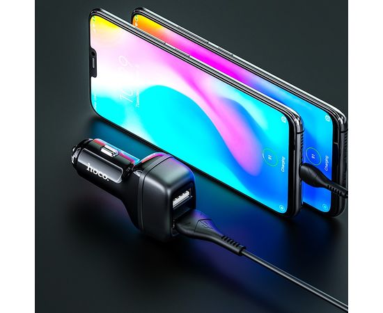  АЗУ HOCO Z36 Leader 2USB + Type-C 2.4A (чёрный) 