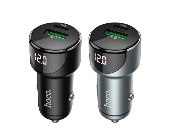  АЗУ HOCO Z42 Light road 2USB digital display PD20W, QC3.0 (чёрный) 