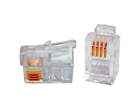  Коннектор LANMASTER (TWT-PL11-4P4C/100) телефонный RJ11, 4P4C, 100 шт. 