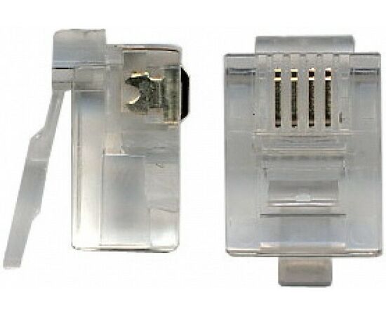  Коннектор LANMASTER (TWT-PL11-4P4C/100) телефонный RJ11, 4P4C, 100 шт. 